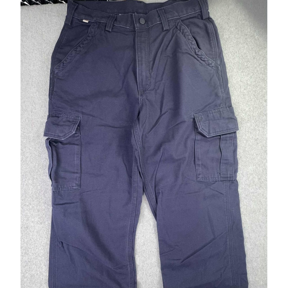 Carhartt FR Cargo Pants Men's 32x34 Flame Resistant FRB240-DNY Navy Durable Work